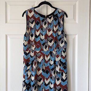 Diane von Furstenberg Silk Geometric Mini Zip Dress